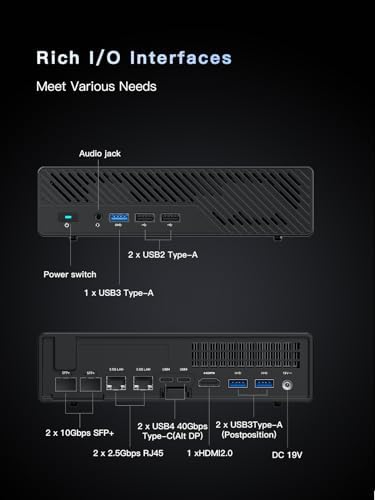 MINISFORUM Intel Core i5-12600H Processor Mini Computer, MS-01 Mini Workstation Barebone Desktop PC,HDMI 2.0+Type C+USB4 Video Output, Dual 2.5G Ethernet Port x2+10Gbps DPx2 Support WiFi 6E Mini PC - Image 6