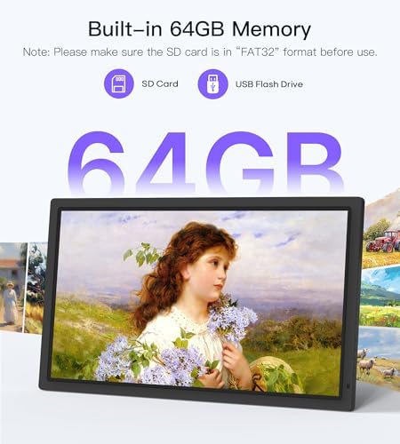 Uhale 32" Large Digital Picture Frame 64GB Photo Frame WiFi Remote Control - Image 3
