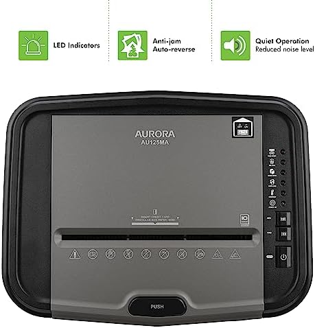 Aurora Professional Grade AU125MA 120-Sheet Auto Feed High-Security Micro-Cut Paper Shredder/60 Minutes/Security Level P-5 - Image 6
