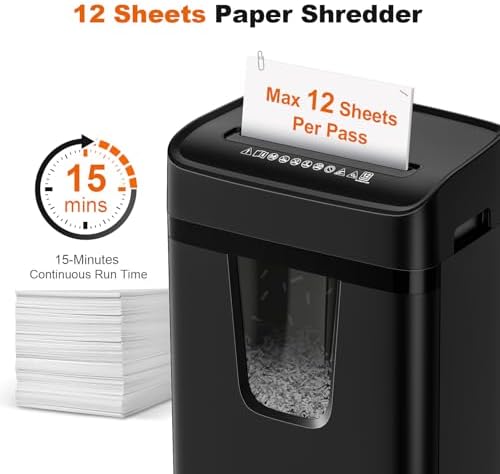 Bonsaii 12-Sheet Cross Cut Heavy Duty Paper Shredder for Home Office - Image 2
