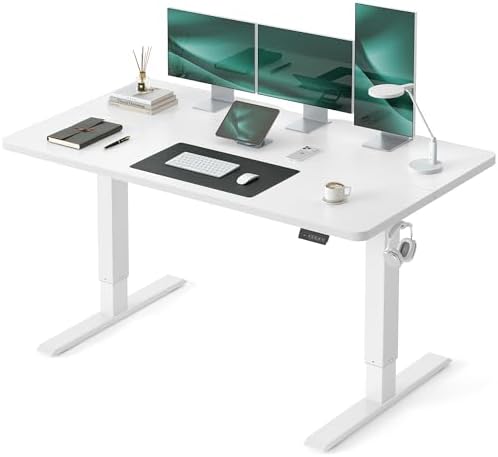 CubiCubi 55 x 24 Electric Standing Desk, Height Adjustable, White by CubiCubi