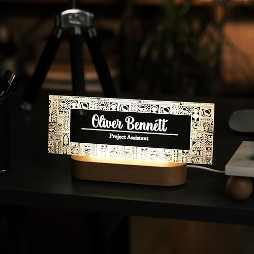 Personalized LED Desk Name Plate – Custom Office Name Sign - Image 2
