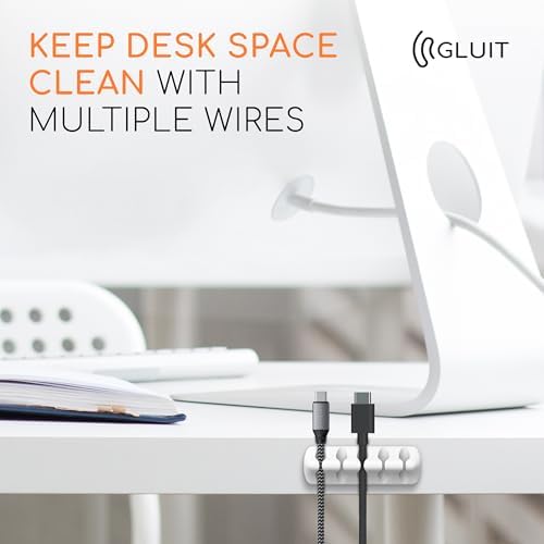 Cord Organizer for Desk, Nightstand Cable Holder, 20 Pack, Multislot, White - Image 7