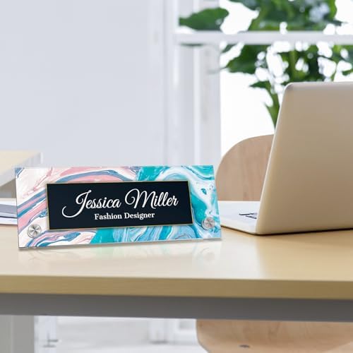 Personalized Acrylic Office Desk Name Plate with Standoff Barrels - Image 3