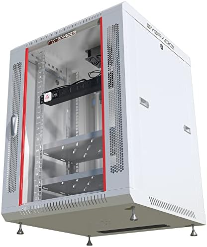 Sysracks 15U Gray Wall Rack Mount Server 19" Deep Network Cabinet, Server Rack with Fan, Removable Side Panels, Locking Glass Door 24" Computer Cabinet Enclosure Network Rack Case 15.600 - Image 4