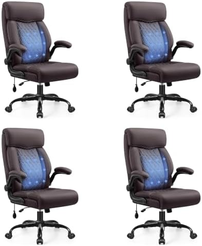 High Back Executive Office Chair with Inflatable Lumbar Support by Fidom