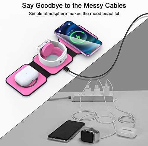 3 in 1 Wireless Charging Station for Apple,Foldable Magnetic Travel Charger - Image 4