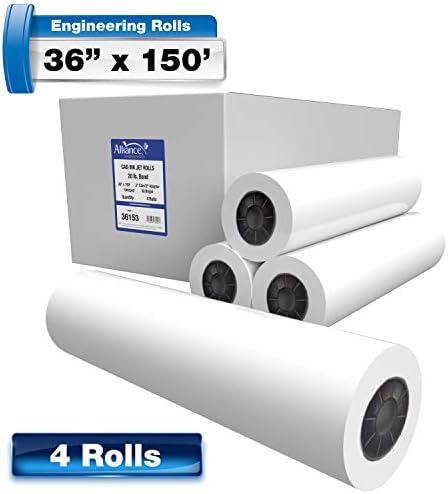 Alliance Wide Format Paper CAD Bond Rolls (20lb | 2 Rolls, 36 In x 300 Ft | 3" Core) - Image 5
