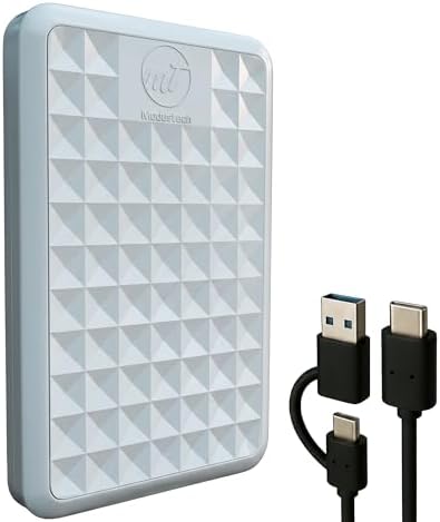 Facet 1TB External Hard Drive Portable USB-C/USB 3.1 Plug & Play Ultra- Slim HDD Hard Drive for Backup, Gaming, PC, Mac, Laptop, PS4, Xbox, Smart TV White by ModusTech