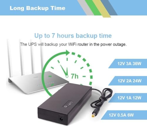 for MINI DC Uninterruptible Power Supply 12V 3A, Portable UPS Backup for Battery for Router and Modem, 10400MAh Capacity with Overcurrent Protection for Fire Protection Systems - Image 2