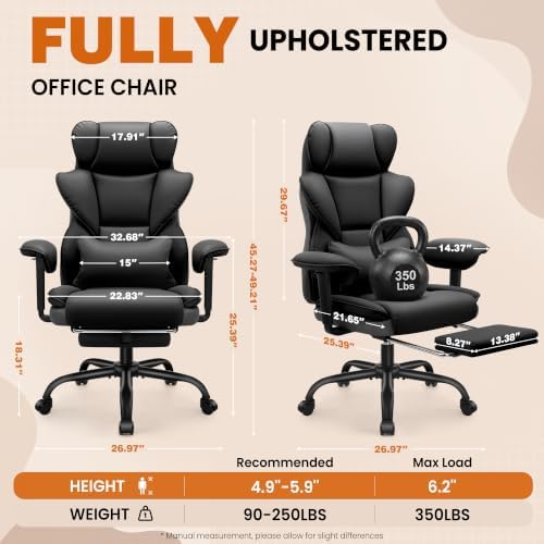 Office Chair, Desk Chair with Soft Adjustable Armrests - Image 2