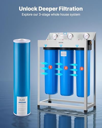 VEVOR Whole House Water Filter Replacement Cartridge, 4.5" x 20" Iron & Manganese Reducing Replacement Filter for 3-Stage Whole Home Water Filtration System, Reduce Chlorine, Bad Taste, Odor - Image 6