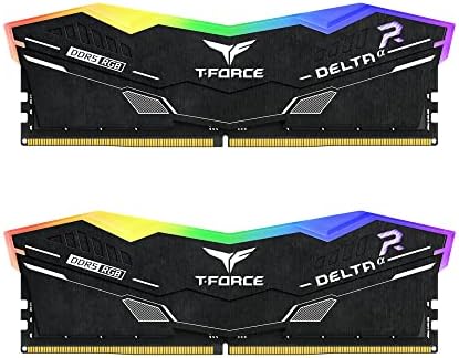 TEAMGROUP T-Force Delta Alpha RGB DDR5 Ram 32GB Kit (2x16GB) 6000MHz (PC5-48000) CL38 Intel XMP 3.0 & AMD Expo Compatible Desktop Memory Module Ram Black FF7D532G6000HC38JDC01 by TEAMGROUP