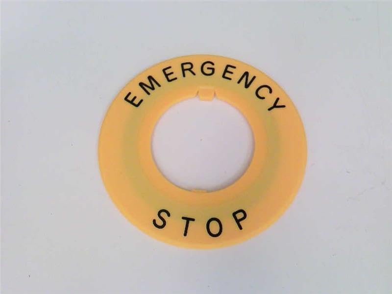 IDEC HNAV-27 Emergency Stop, for Pilot Devices, Legend Plate, Plastic, Round, Yellow/Black by RadwellInternational