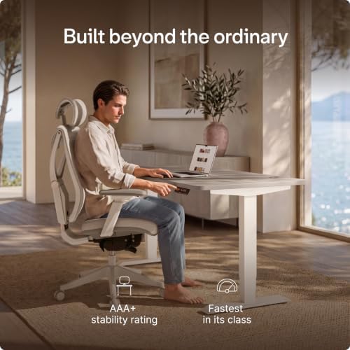 Desktronic HomePro Standing Desk 60x30 — Made in Europe, Ergonomic Sit Stand Home Office Desk, Electric Height Adjustable, Dual Motor, USB & USB-C Charging, Wobble-Free, Touchscreen, 3 Memory Presets - Image 2