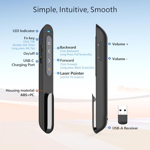 Norwii N76 Bluetooth Presentation Clicker for PowerPoint Presentations - Image 7