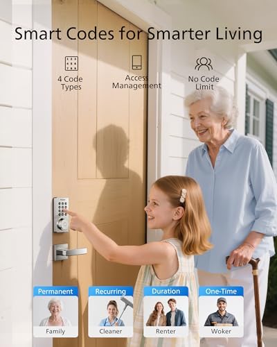 Philips WiFi Keypad Door Lock with Handle, Built-in WiFi, APP Remote Control, Voice & Fingerprint Unlock, Smart Locks for Front Door with Auto Lock, Keyless Entry Deadbolt, Satin Nickel - Image 6
