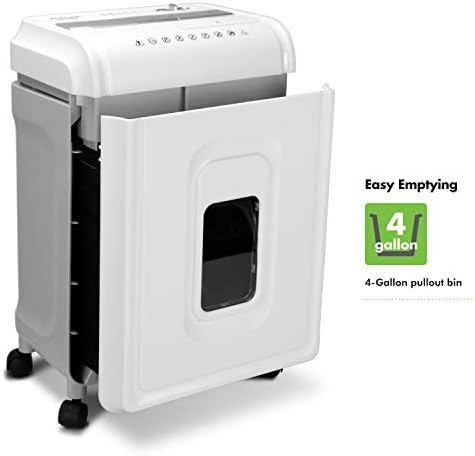Aurora AU1262XA Anti-Jam 12-Sheet Crosscut Paper and CD/Credit Card Shredder, White/Gray - Image 4