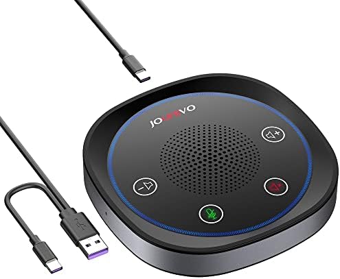USB Speakerphone, Omnidirectional Computer Speaker with Microphone,Plug and Plays Portable Speaker with Microphone for Holding Meetings Anywhere with Immersive Sound by JOUNIVO