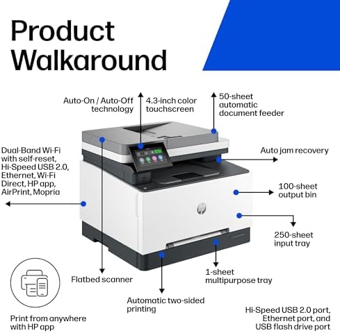 HP Color LaserJet Pro MFP 3301sdw Wireless All-in-One Color Laser Printer, Office Printer, Scanner, Copier, ADF, Duplex, Best-for-Office (499Q3F) - Image 3