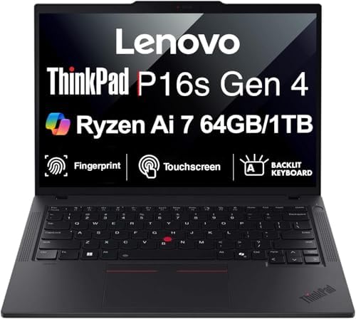 Lenovo ThinkPad P16s Gen 4 16" 4K OLED Touch Laptop, Ryzen AI 7, 64GB/1TB by MichaelElectronics2