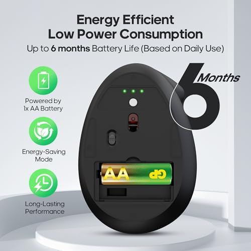 Ergonomic Vertical Mouse, Silent Wireless Bluetooth Mouse - Image 5