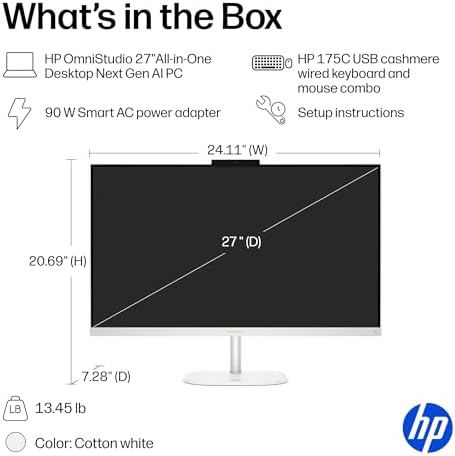 HP OmniStudio 27 inch All-in-One Desktop Next Gen AI PC, FHD Display, Intel Core Ultra 5 325, 16 GB RAM, 512 GB SSD, Intel Graphics, Windows 11 Home, Jet Black, 27-cy0002 (2026) - Image 6