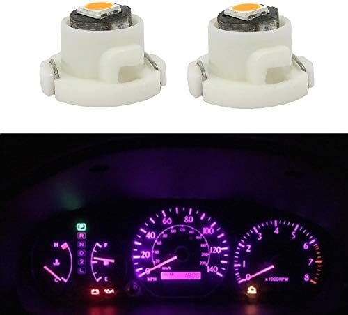 WLJH 10x Pink T4.7/T5 Neo Wedge 3030SMD Chip 12mm Base Led Car Instrument Cluster Dashboard Gauge Bulb HVAC AC Heater Climate Controls Lamps Switch Indication Interior Light Replacement by WLJH