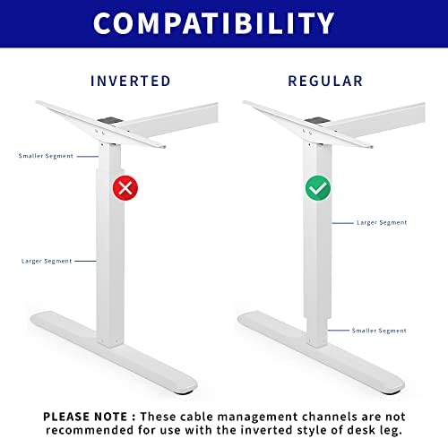 VIVO White 14 inch Cable Management Channel for Desk Leg, DESK-AC01-1MW - Image 5