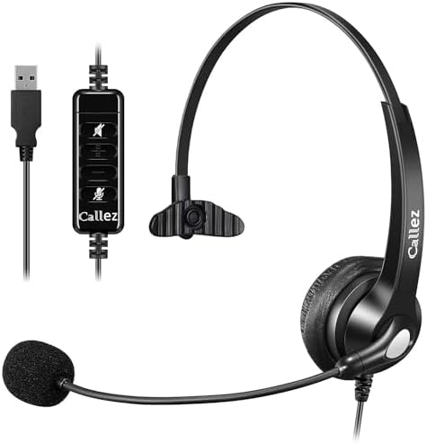 Callez USB Headset with Microphone Noise Cancelling & Audio Controls by Callez