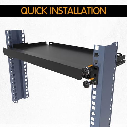 AceOrbit 1U Keyboard Tray 10inch Deep, Universal 19" Rack Mount Sliding Shelf Tray 10inch Deep for Network Equipment Server Rack or Cabinet - Image 5