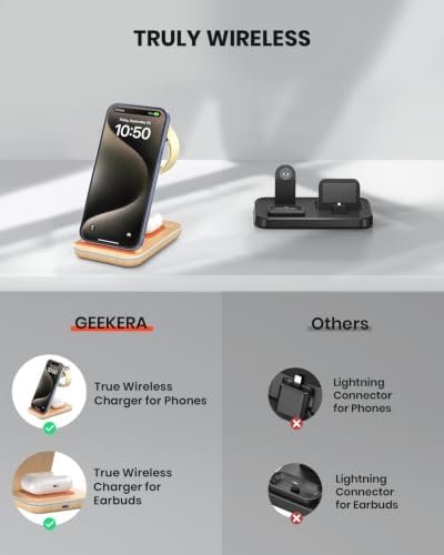 GEEKERA 3-in-1 Wireless Charging Station for iPhone, Watch & AirPods - Image 6