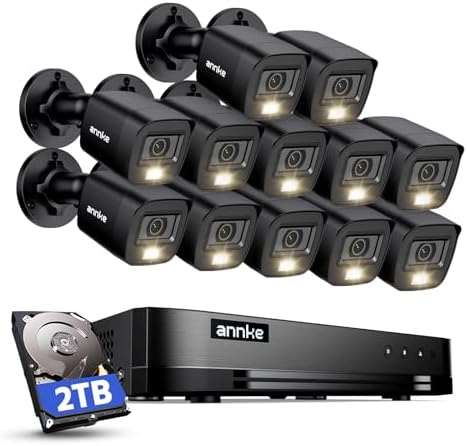 ANNKE 16 Channel Security Camera System, 12Pcs 2MP Outdoor Cameras, 2TB HDD by ANNKE