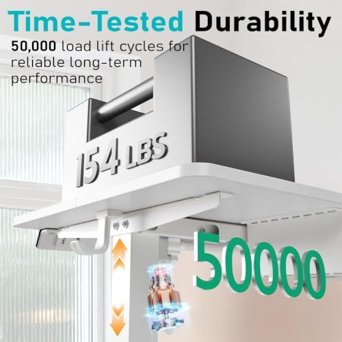 Electric Standing Desk, 40" x 24" Small Sit Stand Desk, White - Image 6