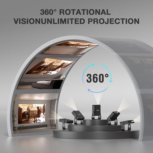[2000 ANSI & Auto Focus]Black Smart Mini Projector with WiFi and Bluetooth, XuanPad 4K Support Movie Projector, Portable Native 1080P Outdoor Projector with 360° Stand - Image 7