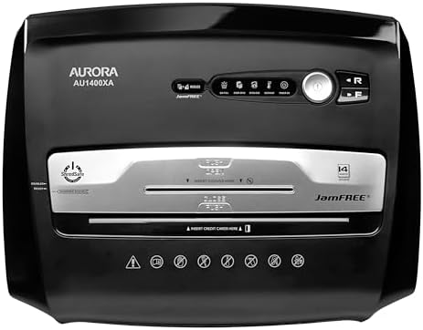 Aurora JamFree AU1400XA 14-Sheet Crosscut-Cut Paper/CD/Credit Card Shredder with Pull-Out Wastebasket - Image 5