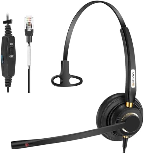 Arama Phone Headset for Office Phones for Polycom & Other IP Phones(A800S1) by Arama