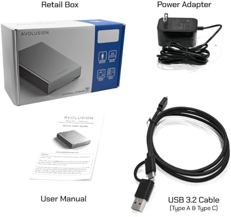 Avolusion PRO-G1 12TB USB 3.2 Gen 2 (10Gbps) USB-C External Hard Drive with USB 3.0 HUB for Windows or MacOS Desktop PC/Laptop - Image 7