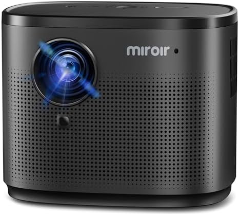 Miroir Mini Projector, Home HD Projector with Built-in Speaker, Auto Focus, Keystone Correction, Portable for Outdoor Movies, Compatible with Smartphone, TV Stick, Laptop, HDMI, USB by Miroir