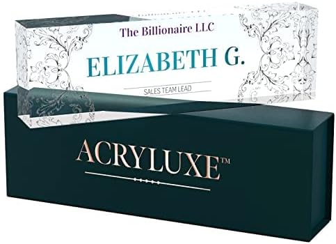 Desk Name Plate Personalized, Custom Name Plates 2½/x8 Inches, Thick Crystal-Clear Acrylic, Gift Box, Office Desk Decor. USA Made by ACRYLUXE (Belvedere) by MySignCenter