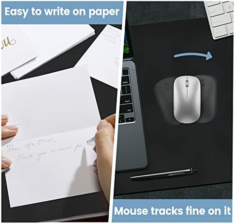 Desk Mat Wireless Charging Mouse Pad Large 32x16 Journey Desk Pad Mat with Wireless Charger Waterproof Black Leather Computer Mat with Phone Charger Mousepad Non-Slip for Keyboard and Mouse - Image 4