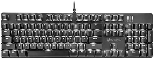 Merdia Brown Switch Black Full Size Mechanical Gaming Keyboard | 104 Keys US Layout Ice Blue Backlit Wired PC Gaming Keyboards | Hot Swappable LED Backlit Wired Mechanical Computer Keyboards by Merdia