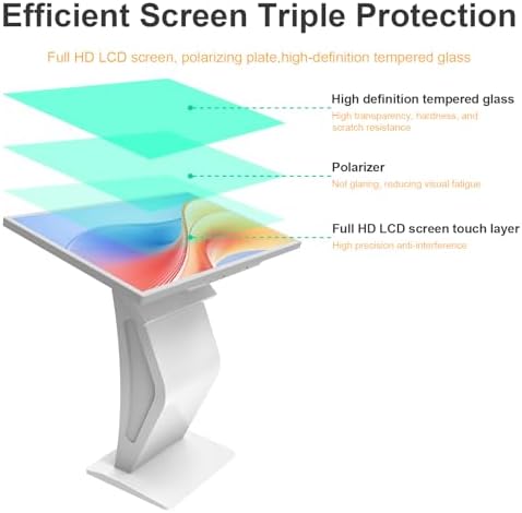 43" Touch Screen Kiosk, 10pt PCAP Touch Screen Digital Signage, Plug&Play K-Style Indoor Digital Signage, Interactive LCD Display Signage, CMS/U-Disk Publish Content, Split Screen, Android 11 - Image 5