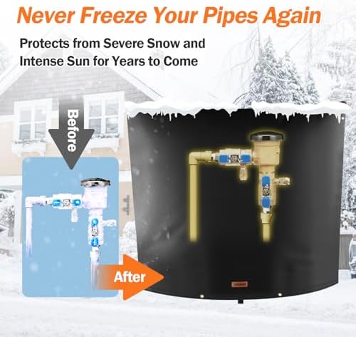 TOHONFOO Backflow Preventer Cover, Pipe Freeze Insulation, 40"Wx40"H, Black - Image 3