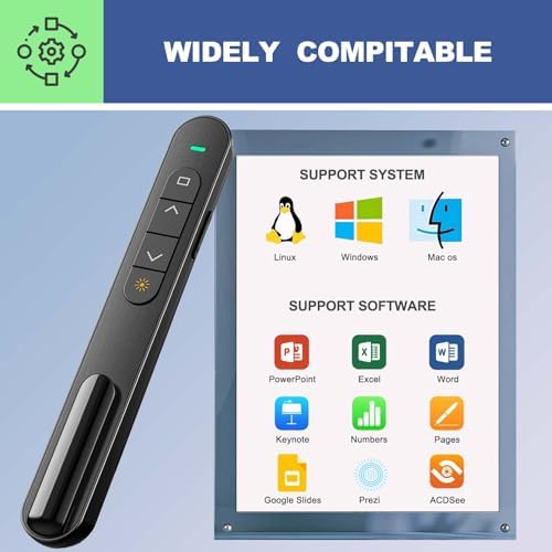 QUI Presentation Clicker with Volume Control, Wireless Presenter Remote - Image 6