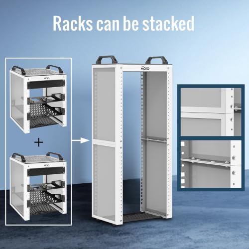 Tecmojo 12U Network Rack, 10 inch Mini Server Rack with 2 Side Translucent Panels & 2 Top Handles, 10.23 inch Deep, for 10 inch IT Equipment & A/V Devices, White - Image 6