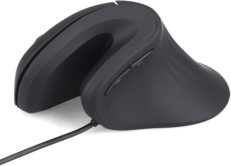 HXMJ- Ergonomic Vertical Mouse Wired,USB Corded Optical Mice,Silent Click,Right Handed-Black - Image 2