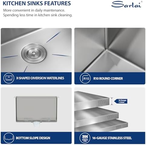 Sarlai 23 Laundry Sink Undermount 23x19 Inch Laundry Utility Sinks 13" Deep - Image 4