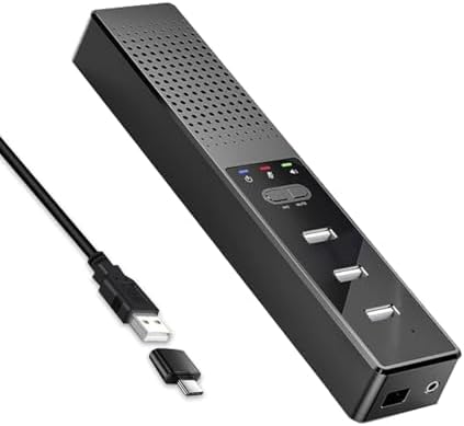 3 in 1 USB Wired Speaker with Microphone,Conference Speakerphone for PC & Laptop,360° Voice Pickup, Plug and Play, Computer Speaker for Zoom, Teams, Skype, Home Office & Online Meetings - Image 2