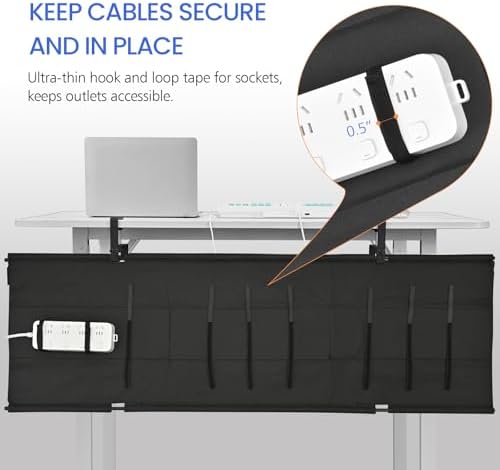 48" Under Desk Cable Management Tray- Clamp/Screw Mount Desk Cable Organizer Cable Tray Hiders for Office&Home - Image 3